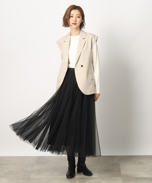 grove（グローブ）の「◆ベルト付きで更にブラッシュアップ♪トレンドイチオシのジレ（ベスト・レディース・ブラック/ナチュラル・02/01/03）」の21枚目の写真