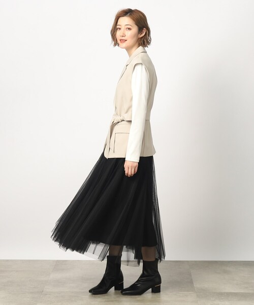 grove（グローブ）の「◆ベルト付きで更にブラッシュアップ♪トレンドイチオシのジレ（ベスト・レディース・ブラック/ナチュラル・02/01/03）」の13枚目の写真