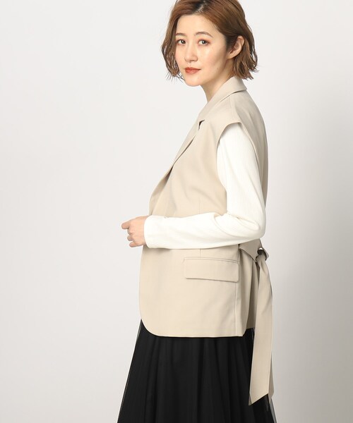 grove（グローブ）の「◆ベルト付きで更にブラッシュアップ♪トレンドイチオシのジレ（ベスト・レディース・ブラック/ナチュラル・02/01/03）」の4枚目の写真