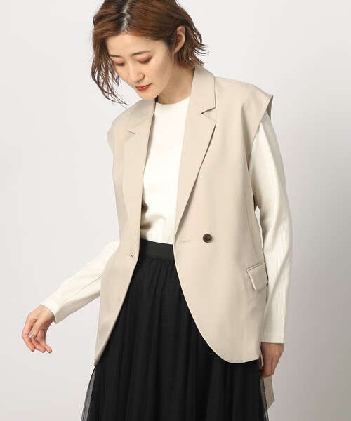 grove（グローブ）の「◆ベルト付きで更にブラッシュアップ♪トレンドイチオシのジレ（ベスト・レディース・ブラック/ナチュラル・02/01/03）」の16枚目の写真