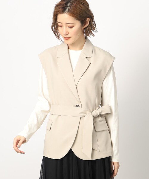 grove（グローブ）の「◆ベルト付きで更にブラッシュアップ♪トレンドイチオシのジレ（ベスト・レディース・ブラック/ナチュラル・02/01/03）」の14枚目の写真