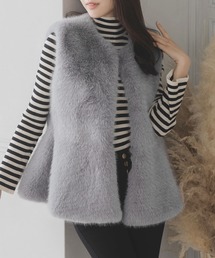 Julia Boutique | ペプラムフェイクファーベスト/23500(ベスト)