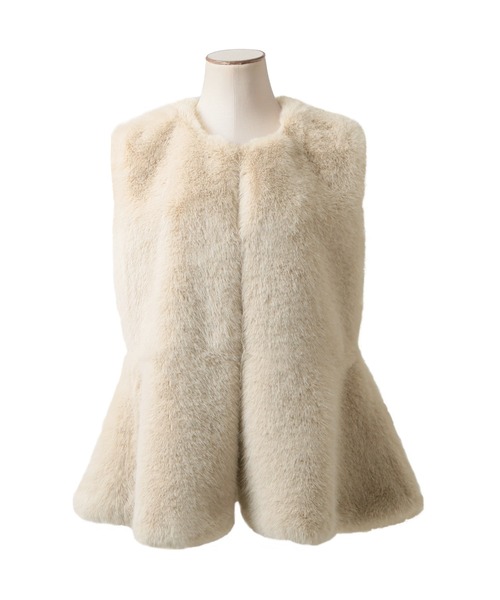 Julia Boutique（ジュリアブティック）の「ペプラムフェイクファーベスト/23500（ベスト・レディース・グレー/ベージュ・ONE）」の20枚目の写真