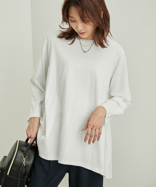 ROPE' PICNIC(ロペピクニック)の「選べる着丈/バックギャザーカットトップス(Tシャツ/カットソー・レディース・ホワイト/ブラック・38/T38)」の12枚目の写真