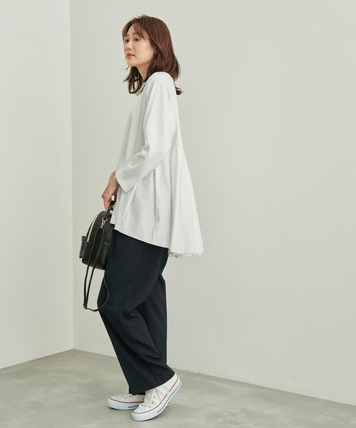 ROPE' PICNIC(ロペピクニック)の「選べる着丈/バックギャザーカットトップス(Tシャツ/カットソー・レディース・ホワイト/ブラック・38/T38)」の13枚目の写真