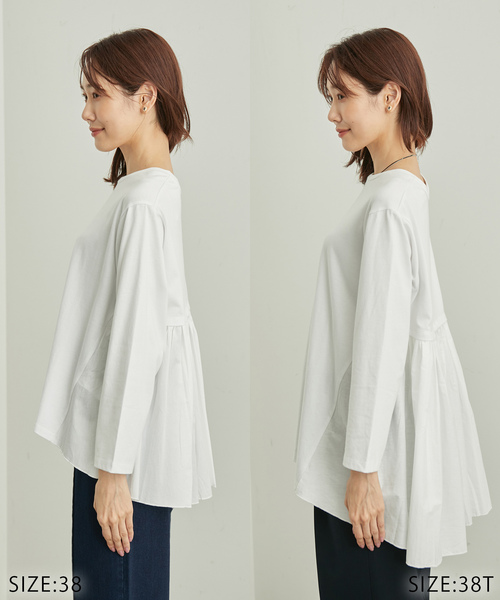 ROPE' PICNIC(ロペピクニック)の「選べる着丈/バックギャザーカットトップス(Tシャツ/カットソー・レディース・ホワイト/ブラック・38/T38)」の18枚目の写真