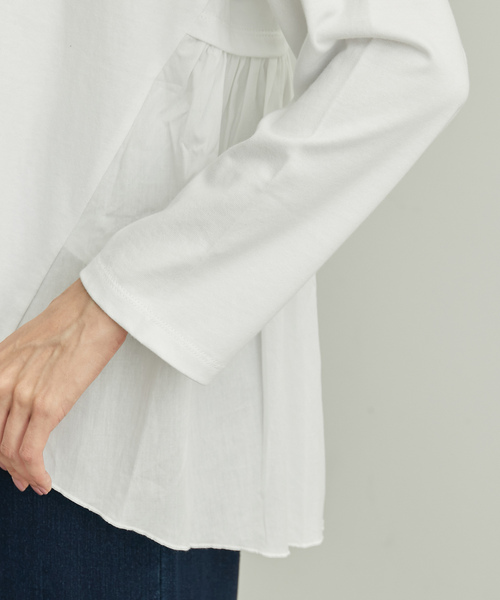 ROPE' PICNIC(ロペピクニック)の「選べる着丈/バックギャザーカットトップス(Tシャツ/カットソー・レディース・ホワイト/ブラック・38/T38)」の22枚目の写真