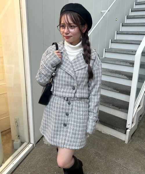 one after another NICE CLAUP（ワンアフターアナザーナイスクラップ）の「マルチway/ジャケットコートワンピース（テーラードジャケット・レディース・チェック/グレー/グレー系その他・FREE）」の18枚目の写真