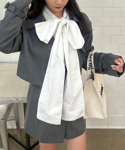 one after another NICE CLAUP（ワンアフターアナザーナイスクラップ）の「マルチway/ジャケットコートワンピース（テーラードジャケット・レディース・チェック/グレー/グレー系その他・FREE）」の11枚目の写真