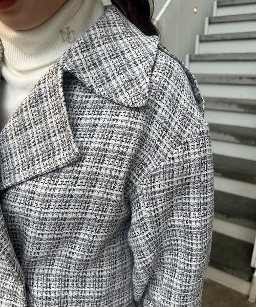 one after another NICE CLAUP（ワンアフターアナザーナイスクラップ）の「マルチway/ジャケットコートワンピース（テーラードジャケット・レディース・チェック/グレー/グレー系その他・FREE）」の20枚目の写真
