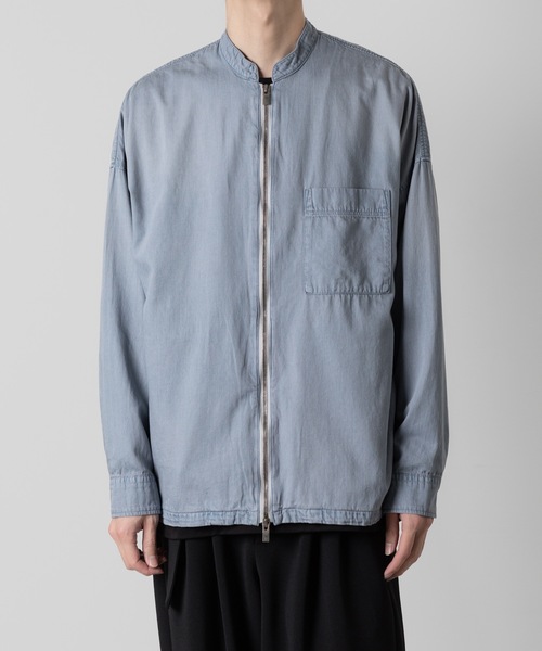 ATTACHMENT(アタッチメント)の「【 直営店・ZOZOTOWN限定 】5.5oz ムラ糸デニム バンドカラーL/Sシャツ / - LIMITED - 5.5oz DENIM BAND COLLAR L/S SHIRT(シャツ/ブラウス・メンズ・サックスブルー/ネイビー・1/3/2)」の1枚目の写真