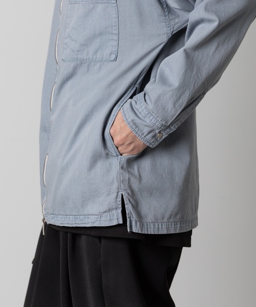 ATTACHMENT(アタッチメント)の「【 直営店・ZOZOTOWN限定 】5.5oz ムラ糸デニム バンドカラーL/Sシャツ / - LIMITED - 5.5oz DENIM BAND COLLAR L/S SHIRT(シャツ/ブラウス・メンズ・サックスブルー/ネイビー・1/3/2)」の10枚目の写真