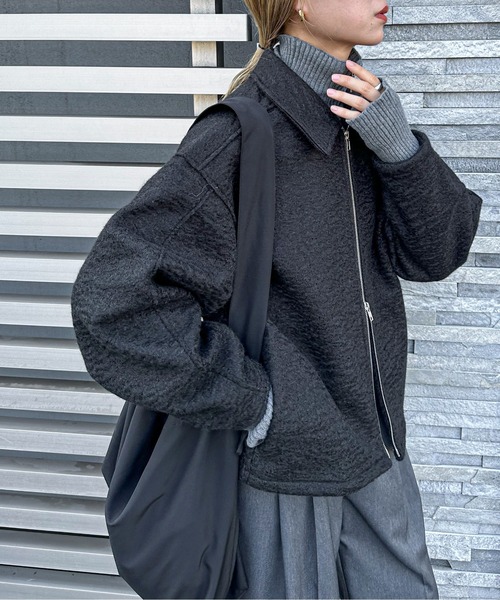 feepur（フェピュール）の「ブークレダブルジップブルゾン（ブルゾン・レディース・アイボリー/ブラック・MEDIUM）」の11枚目の写真