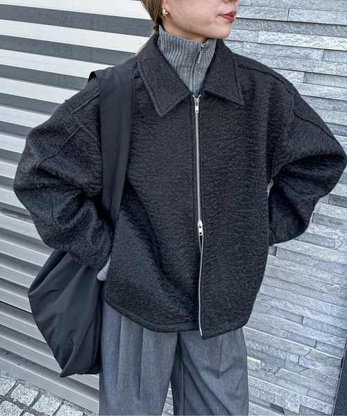 feepur（フェピュール）の「ブークレダブルジップブルゾン（ブルゾン・レディース・アイボリー/ブラック・MEDIUM）」の12枚目の写真