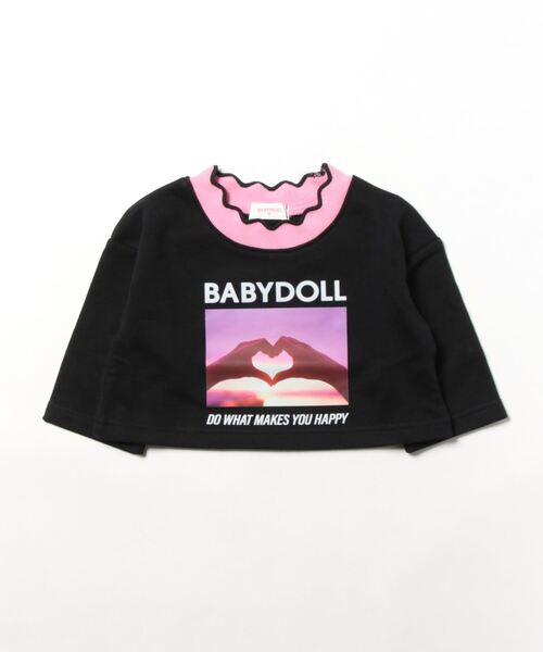 BABYDOLL(ベビードール)の「転写プリントトレーナー 8658K(スウェット・キッズ・ブラック/パープル・130cm/120cm/80cm/140cm/100cm/90cm/110cm)」の4枚目の写真
