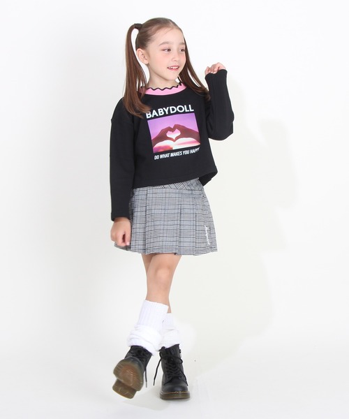 BABYDOLL(ベビードール)の「転写プリントトレーナー 8658K(スウェット・キッズ・ブラック/パープル・130cm/120cm/80cm/140cm/100cm/90cm/110cm)」の6枚目の写真