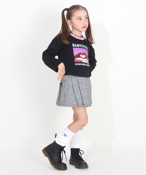 BABYDOLL(ベビードール)の「転写プリントトレーナー 8658K(スウェット・キッズ・ブラック/パープル・130cm/120cm/80cm/140cm/100cm/90cm/110cm)」の11枚目の写真
