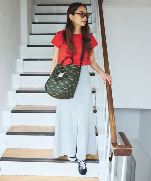 KiU(キウ)の「KiU×FREAK'S STORE/キウ×フリークスストア 別注PADDED TOTE BAG/パデットトートバッグ 撥水(トートバッグ・レディース・ライトグレー/レオパード/ブラック/ダークグレー/キャメル/ベージュ・ONE SIZE)」の13枚目の写真