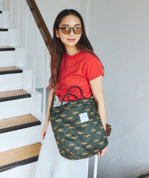 KiU(キウ)の「KiU×FREAK'S STORE/キウ×フリークスストア 別注PADDED TOTE BAG/パデットトートバッグ 撥水(トートバッグ・メンズ・ライトグレー/レオパード/ブラック/ダークグレー/キャメル/ベージュ・ONE SIZE)」の22枚目の写真