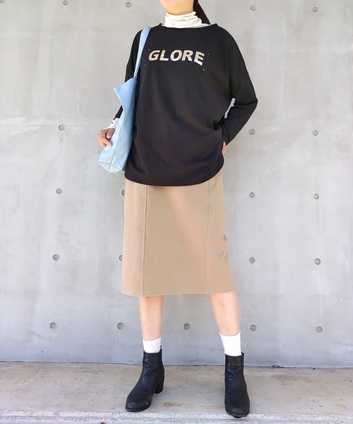 Q（キュー）の「ミディタイトスカート（スカート・レディース・ブラック/ベージュ・MEDIUM）」の19枚目の写真