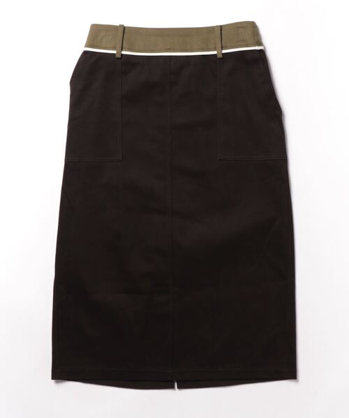 Q（キュー）の「ミディタイトスカート（スカート・レディース・ブラック/ベージュ・MEDIUM）」の16枚目の写真
