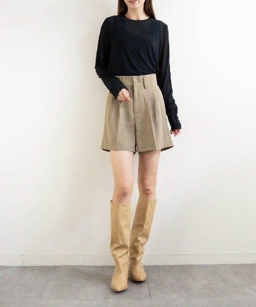 Fabby fabby(ファビィーファビィー)の「ポインテッドロングカバーブーツ(ブーツ・レディース・ブラック/グレー/ベージュ・MEDIUM/LARGE/SMALL)」の20枚目の写真