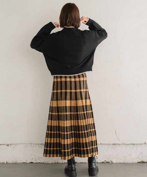 RETRO GIRL(レトロガール)の「チェックニットフレアSK(スカート・レディース・ブラウン系その他2/ブラック系その他2/オレンジ系その他2・FREE)」の12枚目の写真