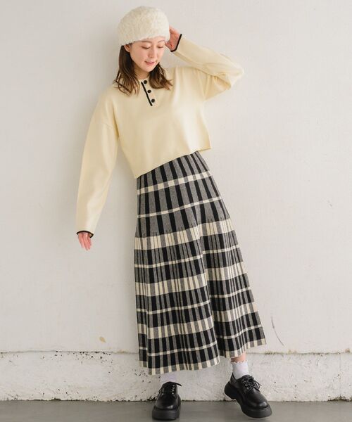 RETRO GIRL(レトロガール)の「チェックニットフレアSK(スカート・レディース・ブラウン系その他2/ブラック系その他2/オレンジ系その他2・FREE)」の19枚目の写真