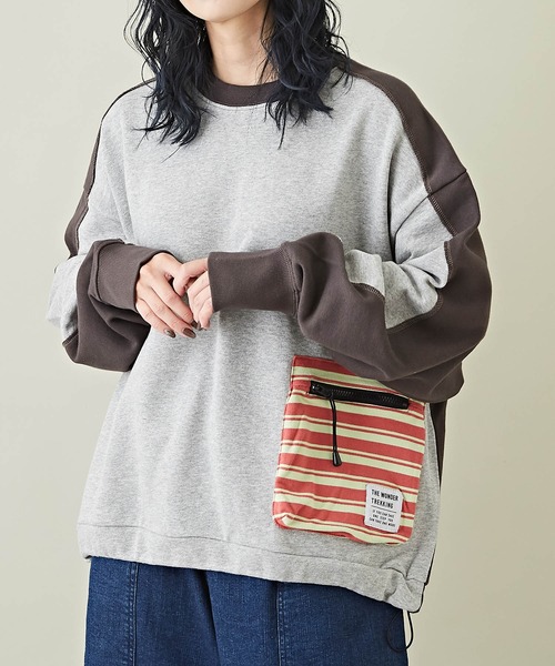 CUBE SUGAR（キューブシュガー）の「GENTIL(ジャンティ)WEB限定スウェットプルオーバー（スウェット・レディース・カーキ/ブラウン/グレー・M）」の2枚目の写真