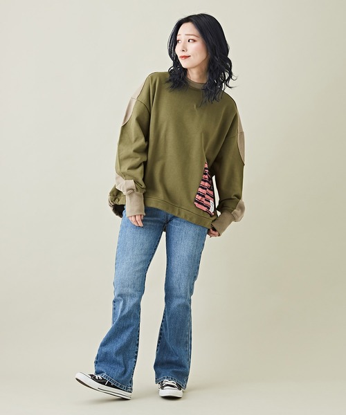 CUBE SUGAR（キューブシュガー）の「GENTIL(ジャンティ)WEB限定スウェットプルオーバー（スウェット・レディース・カーキ/ブラウン/グレー・M）」の12枚目の写真