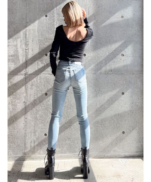 GYDA（ジェイダ）の「クルーネックリブニットトップス（ニット/セーター・レディース・その他1/ブラック/オフホワイト・FREE）」の13枚目の写真