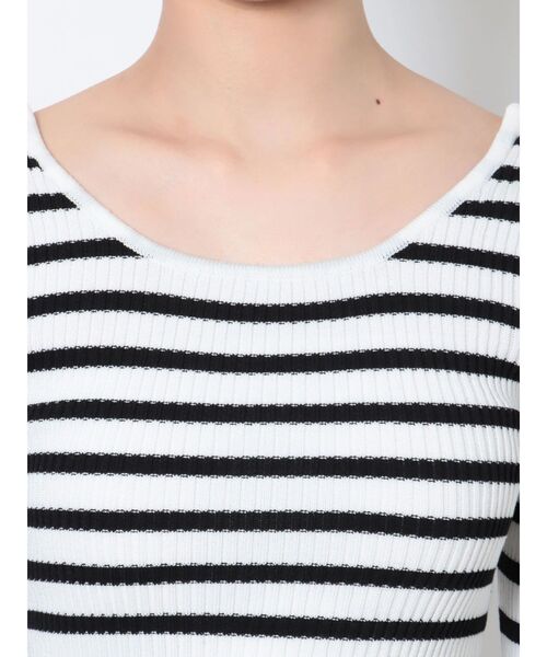 GYDA（ジェイダ）の「クルーネックリブニットトップス（ニット/セーター・レディース・その他1/ブラック/オフホワイト・FREE）」の15枚目の写真