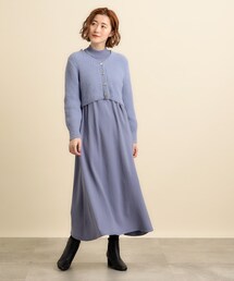 grove（グローブ）の「◆ふわふわが可愛い！2WAYカーディガン×フレアーワンピースセット（ワンピース）」
