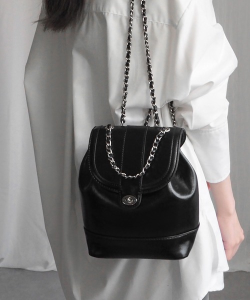 minia（ミニア）の「ミニリュック（バックパック/リュック・レディース・ブラック/シルバー/アイボリー/ブラック×ホワイト・FREE）」の2枚目の写真