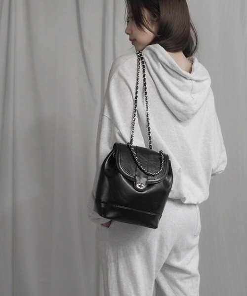 minia（ミニア）の「ミニリュック（バックパック/リュック・レディース・ブラック/シルバー/アイボリー/ブラック×ホワイト・FREE）」の7枚目の写真