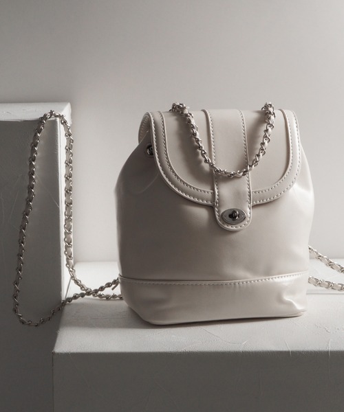 minia（ミニア）の「ミニリュック（バックパック/リュック・レディース・ブラック/シルバー/アイボリー/ブラック×ホワイト・FREE）」の16枚目の写真