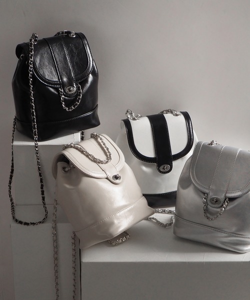 minia（ミニア）の「ミニリュック（バックパック/リュック・レディース・ブラック/シルバー/アイボリー/ブラック×ホワイト・FREE）」の20枚目の写真