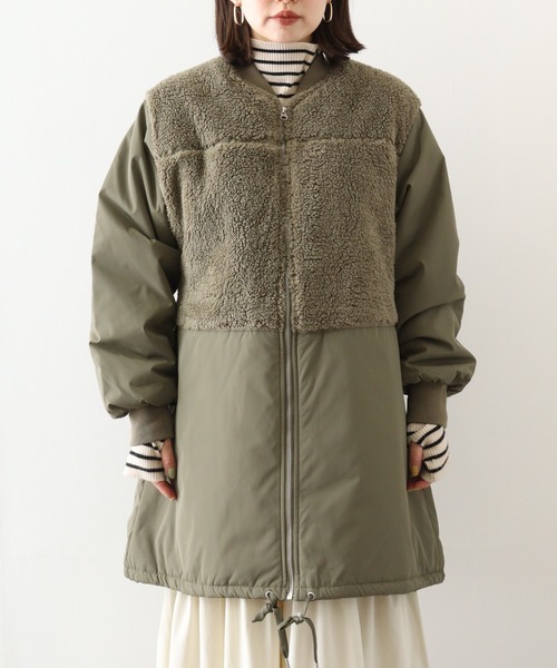 Ree&Mee（リーアンドミー）の「Ree&Mee 裾ドロスト ボア 中綿 切り替え  