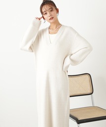 N.（N. Natural Beauty Basic） | ◆Ｖネックニットワンピース(ワンピース)
