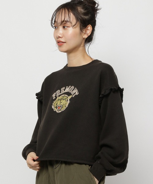 niko and...（ニコアンド）の「クロップドフリルフロッキープルオーバー（スウェット・レディース・チャコール/パープル/ナチュラル・FREE）」の19枚目の写真