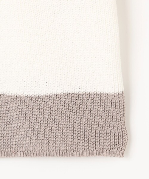 セール】【洗える】CLEAR COTTON BLEND カラーブロック ニット