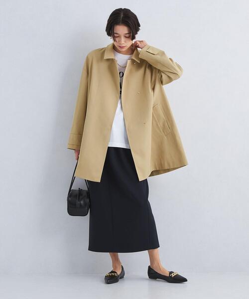 green label relaxing（グリーンレーベルリラクシング）の「Aライン ステンカラー コート -撥水-（ステンカラーコート・レディース・ベージュ/ネイビー/オフホワイト・34/36/38）」の5枚目の写真