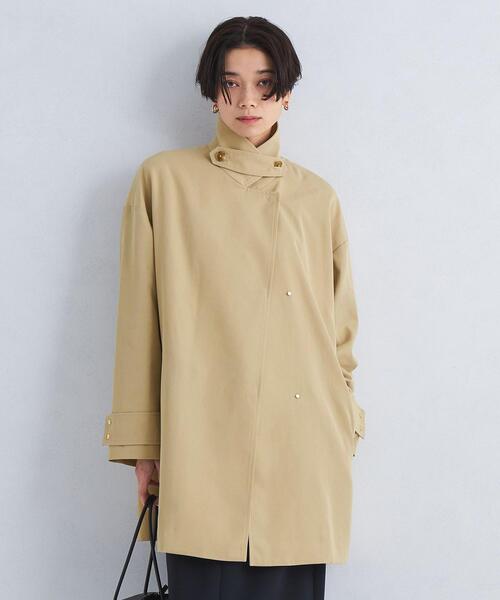 green label relaxing（グリーンレーベルリラクシング）の「Aライン ステンカラー コート -撥水-（ステンカラーコート・レディース・ベージュ/ネイビー/オフホワイト・34/36/38）」の8枚目の写真