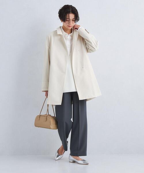 green label relaxing（グリーンレーベルリラクシング）の「Aライン ステンカラー コート -撥水-（ステンカラーコート・レディース・ベージュ/ネイビー/オフホワイト・34/36/38）」の10枚目の写真
