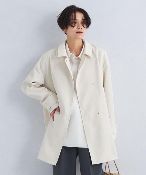 green label relaxing（グリーンレーベルリラクシング）の「Aライン ステンカラー コート -撥水-（ステンカラーコート・レディース・ベージュ/ネイビー/オフホワイト・34/36/38）」の15枚目の写真