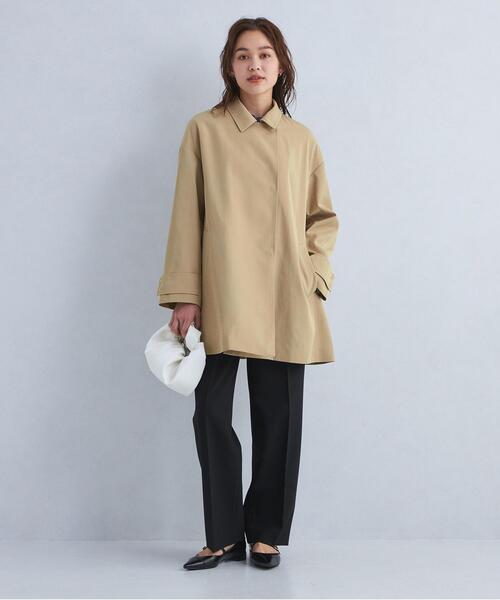 green label relaxing（グリーンレーベルリラクシング）の「Aライン ステンカラー コート -撥水-（ステンカラーコート・レディース・ベージュ/ネイビー/オフホワイト・34/36/38）」の21枚目の写真