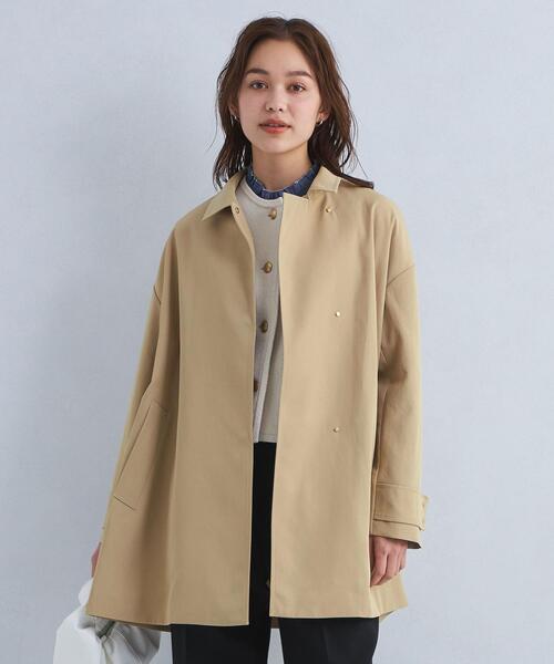 green label relaxing（グリーンレーベルリラクシング）の「Aライン ステンカラー コート -撥水-（ステンカラーコート・レディース・ベージュ/ネイビー/オフホワイト・34/36/38）」の22枚目の写真