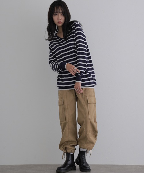 ElegChic(エレグシック)の「裾絞りカーゴパンツ(カーゴパンツ・レディース・ベージュ/カーキ/ブラック・XL/3L/L/4L/M)」の3枚目の写真