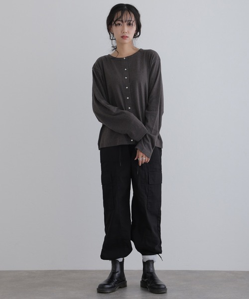 ElegChic(エレグシック)の「裾絞りカーゴパンツ(カーゴパンツ・レディース・ベージュ/カーキ/ブラック・XL/3L/L/4L/M)」の4枚目の写真