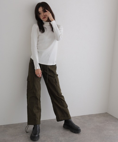 ElegChic(エレグシック)の「裾絞りカーゴパンツ(カーゴパンツ・レディース・ベージュ/カーキ/ブラック・XL/3L/L/4L/M)」の21枚目の写真